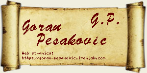 Goran Pešaković vizit kartica